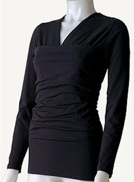 Vija Design Long Sleeve Kangaroo Skin-to-Skin T-Shirt Black X-Large